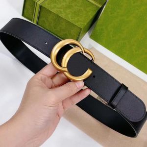 Cinturón informal ancho de lujo con hebilla de letras para mujer, cinturones de moda, cinturón famoso de cuero genuino negro para hombre