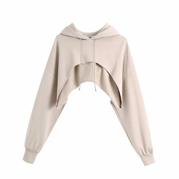 Casual Mujer Camel Oversize Short Hoodies Moda Ladies Spring Soft Hooded Tops Girls Loose Sports Pullover 210515