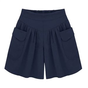 Casual dames een lijn shorts vrouwelijke solide kleur losse hoge taille comfortabel voor buiten zomers leger groen plus size 240407