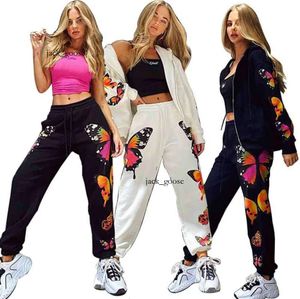 Femmes décontractées pantalon Harem Fashion Butterfly imprimer Sweat Femme Bottoms Bottoms Loose Streetwear High Waist 185