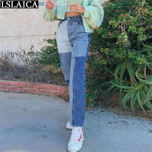 Casual Dames Jeans Volledige lengte Pocket Slim-fit Gepersonaliseerde Potlood Broek Mode Trend Asymmetrische Stiksels Denim Broeken 210515