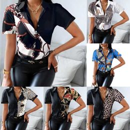Casual Womens Desginer Shirt Mode Vintage Imprimé Graphique Tee Blouse Manches Courtes Top Vêtements
