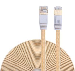 Cat 7 Ethernet-kabel Nylon gevlochten 16ft CAT7 hoge snelheid professionele vergulde stekker STP-draden CAT 7 RJ45 Ethernet-kabel 16ft ZZ