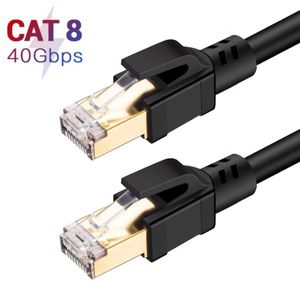 Cat 8 Ethernet Cable LAN Network Cat8 Rj45 Speed Network Cable 40Gbps 2000Mhz 26AWG 1m 2m 3m For Router Modem