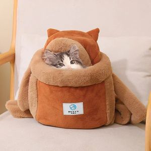 Cat rugzak winter warme kleine huisdier draagtassen zachte pluche huisdieren kooi voor outdoor reis huisdier hangende borstzakken 6kg 231221