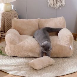 Cat Bed Sofa Super zacht huisdier slaapkussen afneembare niet-slip kattenbed puppy kitten slaapbenodigdheden camas y mubles 231221