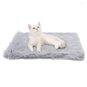 Lits pour chat 1 pièce couverture pour animaux de compagnie doux Double couche chiot chaton lit hiver chaud couvertures de couchage mignon chats tapis fournitures