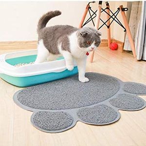 Lits pour chat Tapis en forme de création Tapis de piégeage de litière antidérapant Imperméable pour animaux de compagnie Facile à laver Napperon de sol Accessoires d'alimentation