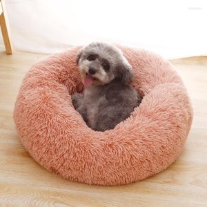 Chat lits chien moelleux Super doux lavable longue peluche chenil sommeil profond maison velours tapis canapé pour chien panier lit coussin