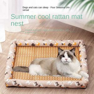 Meubles de lits de chats 40x30cm chien d'été et tapis de glace pour chats cool rotin tapis refroidissement et tapis à usurs
