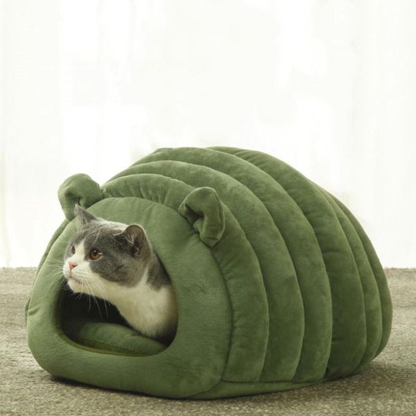 Camas para gatos, muebles, cama de invierno, casa de perro dulce cálida, tienda de campaña, cesta para mascotas, bolsa pequeña suave para gatos, sofá semicerrado para dormir