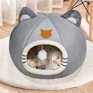 Cat Beds Furniture Cat Bed House Kennel Nest Round Pets Sleeping Cave Kitten Beds Pet Basket Cozy Kitten Lounger Cushion Cat House Tent Dog House 231011