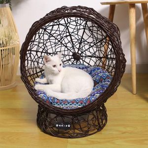 Lits pour chats, meubles nid de chat, hamac pour chien, balançoire, Cage suspendue, lit pour animaux de compagnie, maison de tissage en rotin 234x