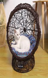 Cat Lits meubles cat039s nid chien039 hamac swing suspendu cage lit de compagnie de seigle de rotin house8472156