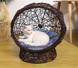 Cat Lits meubles cat039s nid chien039 hamac swing suspendu cage lit de compagnie de seigle de rotin tissage house4428051