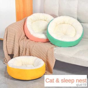 Cat Lits meubles confortables Pitre en peluche nid rond Cachemire Cashe Nist Cat hiver confortable sans carburant sans électricité