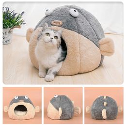 Camas para gatos Móveis para animais fofos Acessório para gatos Móveis em formato de peixe-balão Tapetes para animais de estimação Almofadas para casa de cachorro para cama Gatos Camas para cães pequenos 231011