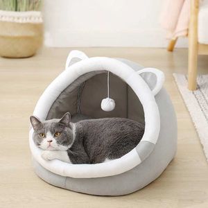 Lits de chats meubles mignon lit chat animal de compagnie chaton chignon coussin petit chien de tente de chien panier de chiot lavable tapis de grotte doux pour chats