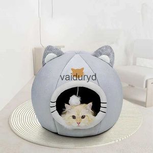 Lits pour chats meubles lit de sommeil profond dessin animé animal de compagnie pliable amovible lavable couchage pour petit chien tapis sac grotte Catsvaiduryd