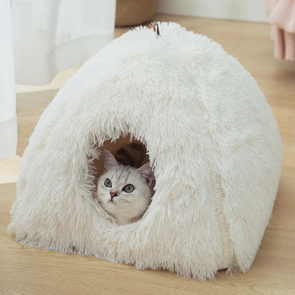 Camas de gato Muebles Doghouse Bed Hole Mat de peluche Soft Pet Cuppy Conejo de conejo Pequeño animal D240508