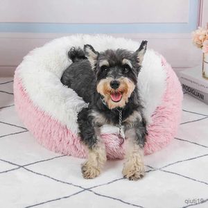 Katbedden meubels donut hondenbed voor middelhoge honden pluche bedden huisdieren ronde accessoires kleine mand sofa manden huisdier grote kussen benodigdheden puppymat katten