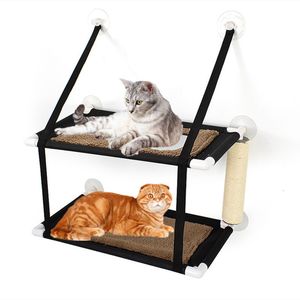 Katbedden meubels dubbele laag huisdier hangende schappen met 20 kg zonnige raamzitting montage slapende hangmat bed accessoires 230210