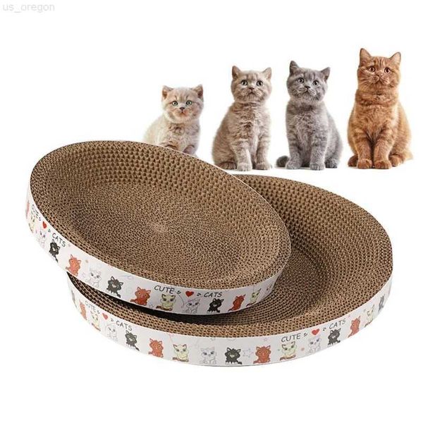 Meubles de lits pour chats Planche à gratter ronde durable pour chat Tapis à gratter pour chat résistant à l'usure Forme de bol Planche à gratter pour chat Jouet pour étirer le corps à la maison