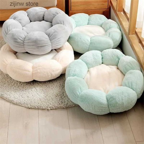 Camas para gatos Muebles En forma de flor Cama para gatos de felpa ultra suave Canasta para perros Interior Cómoda Cama para mascotas Invierno Cálido Hogar Saco de dormir Cojín Entrega 2 Y240322