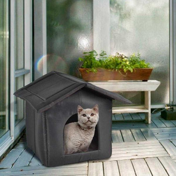 Lits pour chats Meubles Pliable Chat Maison Extérieure Étanche Maison Pour Animaux De Compagnie Pour Petits Chiens Chaton Chiot Grotte Nid Avec Animaux Pad Chien Chat Lit Tente Fournitures W0411