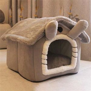 Lits de chat meubles pliables sommeil profond maison pour animaux de compagnie intérieur hiver chaud lit confortable pour petit chien chaton Teddy chenil confortable Suppl255u