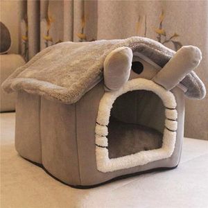 Lits de chat meubles pliables sommeil profond maison pour animaux de compagnie intérieur hiver chaud lit confortable pour petit chien chaton Teddy chenil confortable Suppl3229