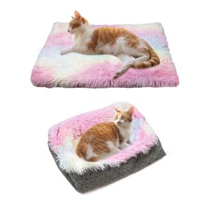 Lits pour chats meubles pliables tapis de lit pour animaux de compagnie coussin chaud et doux petit repos pour chien couverture colorée à double usage sommeil d'hiver chiot chats nid de sommeil
