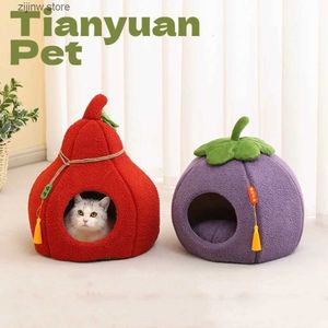 AccueilCentre de produitsNid de chat entièrement ferméMaison de chat chaude en automne et en hiverNid de chien en forme de persan oriental violet Y240322