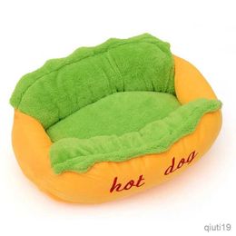 Cat Lits meubles Hot dog en forme de animal de compagnie nid de coussin de chien matelas de lit de chat série chaude akita chien en peluche en peluche