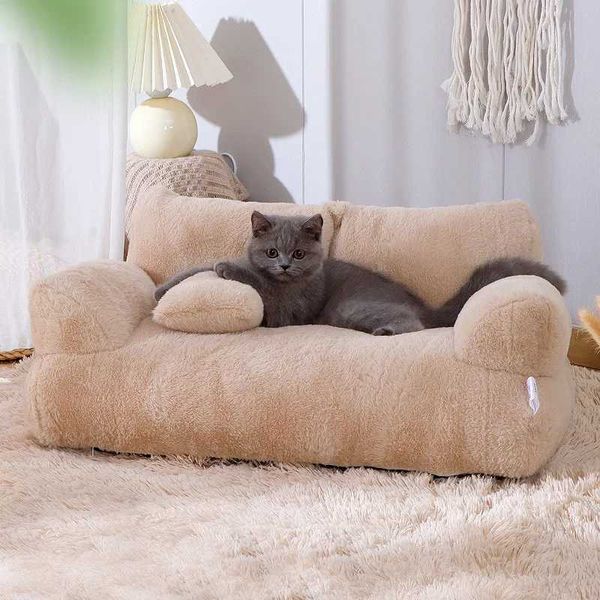 Muebles de camas de gato Cama de gato Luxury Super suave y cálido sofá adecuado para perros pequeños gatos desmontables gatitos no slip cachorros y productos para mascotas dormidas