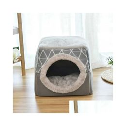 Katbedden meubels Nieuw bed huis voor kleine honden zachte nest kennel grottas mat kussen tent huisdieren winter warme gezellige mini huisdier druppel delive dhjce