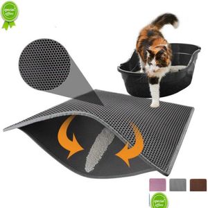 Meubles de lits de chats nouveaux animaux de compagnie de litière pour chats imperméables Eva Double couche Boîte de pavée propre Produits pour les accessoires pour chats Livraison DHLGP