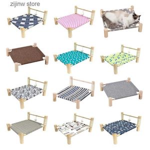 Lits de chat meubles nouveau lit élévateur pour animaux de compagnie avec tapis en tissu remplaçable chien été hamac drap de lit Y240322