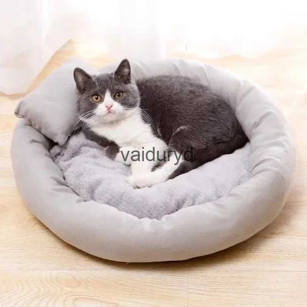 Camas para gatos, muebles, nueva cama suave y cómoda para gatos, perros pequeños, mascotas cálidas con sofá para perrera, cojín para gatitos, accesorios calientesvaiduryd