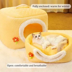Chats lits meubles Nouveau hiver animal de compagnie de maison de maison de maison douce nid kennel confort