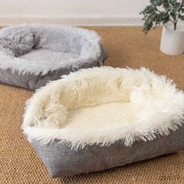 Camas de gato muebles de mascota nido de mascota pequeña perrina perreta espesa tapetera de mascotas dual propósito de cachorro plegable kennel lavable jaula