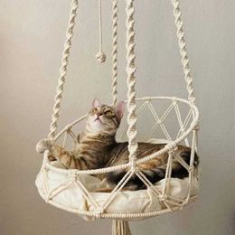 Cat Lits meubles Pet Hamac Swing Lit Bohemian Bohemian Tapestry à la main
