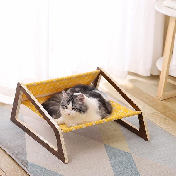 Camas para gatos, muebles, cuna para mascotas, cama portátil para perros, elevada, transpirable, desmontable, nido para cachorros, suministros de lona duraderos