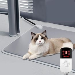 Chat Lits Meubles Couverture Électrique Pour Animaux De Compagnie Pour Chats Chiens Tapis De Couchage Étanche Anti-Rayures Anti-morsure Thermostat 9 Vitesses Synchronisation Hiver