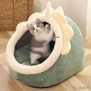 Katbedden meubels huisdier tent grotbed voor katten kleine honden zelfverwarmende kattent tent bed kat hut comfortabel huisdier slaapbed opvouwbaar afneembaar wasbaar