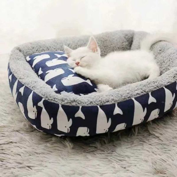 Lits de chats meubles molle lit pour animaux de compagnie lit chat lit de chien lit de compagnie matelas pour animaux de compagnie avec hiver chauds confortable pour chiens chiens moelleuse de chat de chat maison d240508