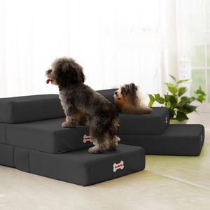 Lits de chat meubles robustes de meubles pour chien respirant maille pliable pliable matelassé escalier détachable lit de lit 2 étapes Study Build