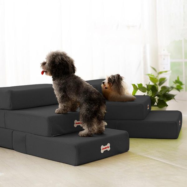 Catillas de gato Muebles Cosas Rampas para perros Malla transpirable Plegable Acolchado Pascua Escaleras para mascotas Rampa de cama desmontable 2 Pasos Resistente