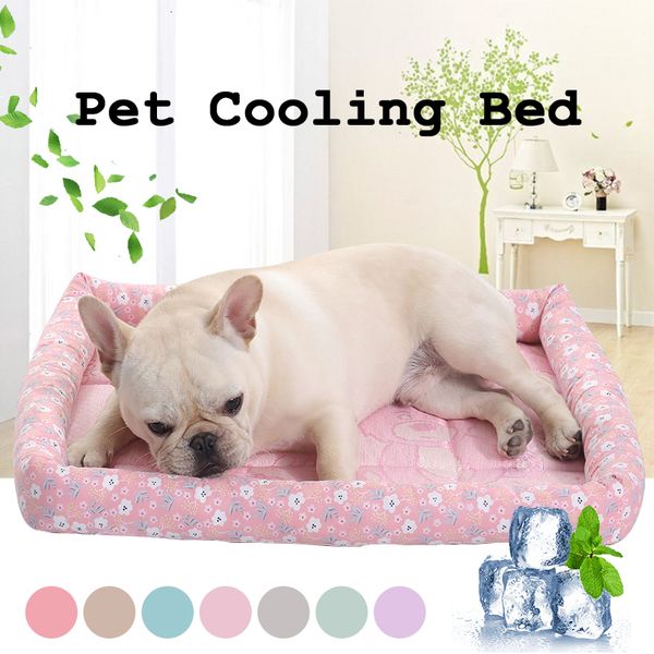 Lits pour chat meubles d'été lit pour chien coussin pour chat chiot nid de sommeil pour petit moyen grand chien chat glace soie tapis frais chenil pour animaux de compagnie refroidissement rotin matelas 230525