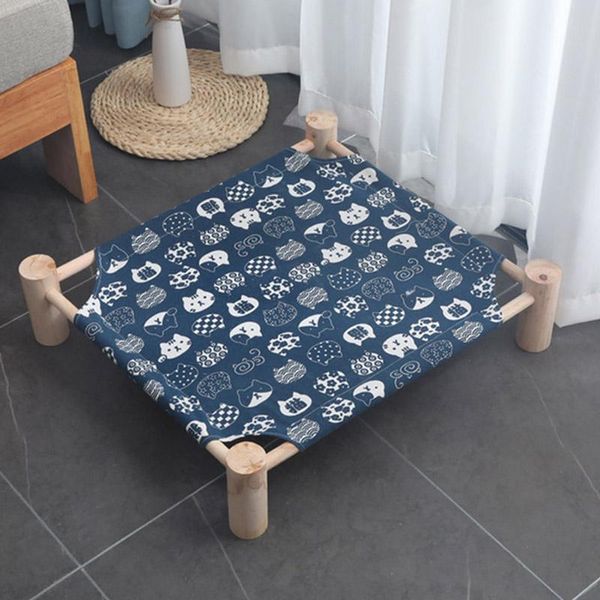 Camas para gatos, muebles de verano, cama elevada para gatos, casa, saco de dormir para mascotas extraíble, tumbona duradera para perros, suministros de madera para gatos